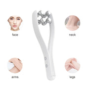Facial Massager Roller- USB Rechargeable, 2 in 1 EMS - Microcurrent - V Shape Face Lifting - Double Chin Remover - Neck Skin Tighten RF Anti-Wrinkle